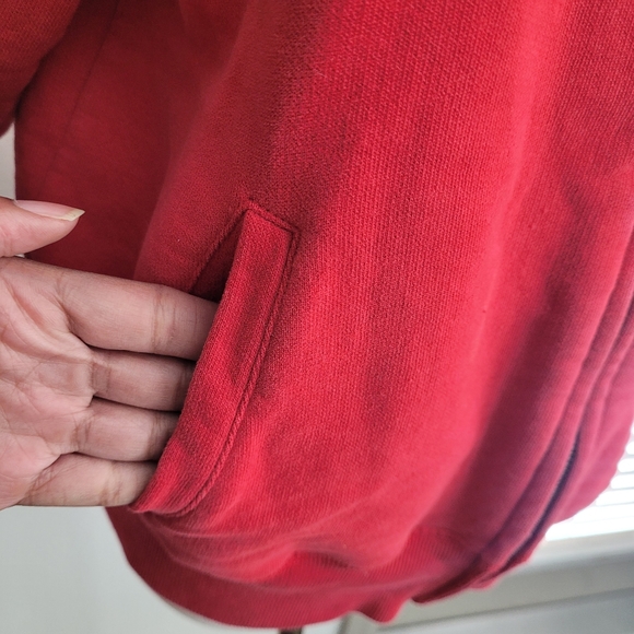 Banner 47 Texas Rangers Red Baseball Full Zip Sweater Size Large - Picture 4 of 7